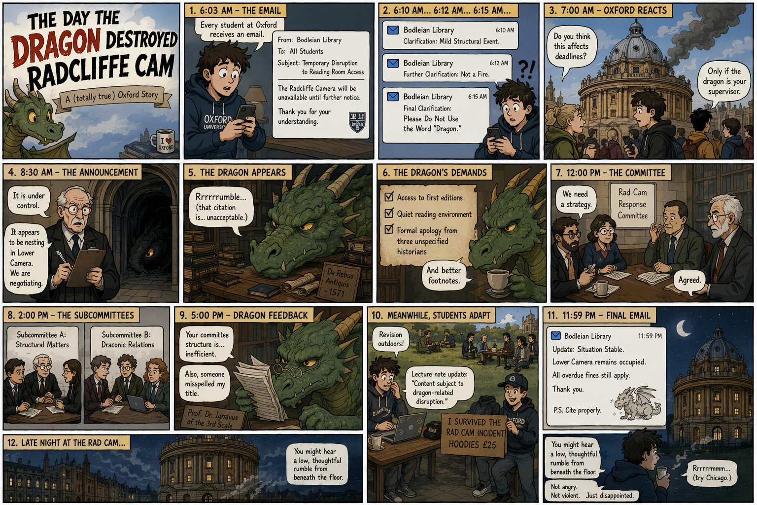 Comic: The day the dragon destroyed Radcliffe Cam